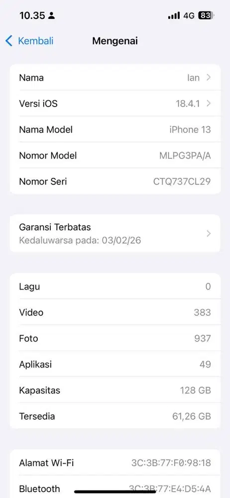 Jual iphone 13 128 ibox garansi panjang
