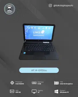 HP 14 G102AU INTEL CELERON N2840 Ram 8GB HDD 500GB