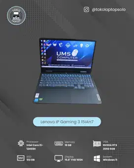 LENOVO IP GAMING 3 15IAH7 CORE I5 12450H Ram 16GB SSD 512GB