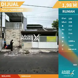 Dijual Rumah Full Furnish Cantik di Sawojajar Malang