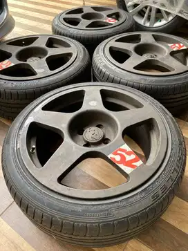 Velg R17 Spoon Regamaster + Ban 95% 4x100 brio jazz yaris vios calya