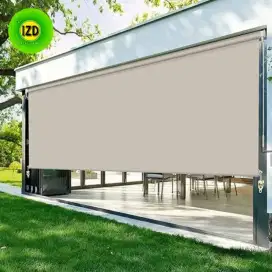 Roller blind outdoor tirai gulung, roller blind tampias tahan panas