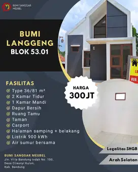 Rumah ready stock di Kav BSM Bumi Langgeung