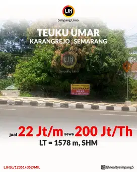 DIJUAL TANAH Teuku Umar, Karangrejo Semarang