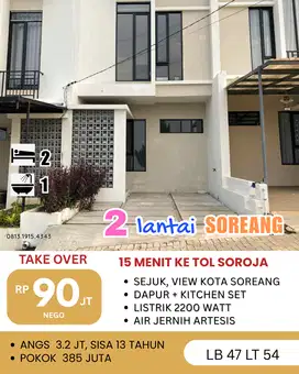 Rumah cantik over Kredit 2LT Bandung selatan 15mntTol Soroja Take Over