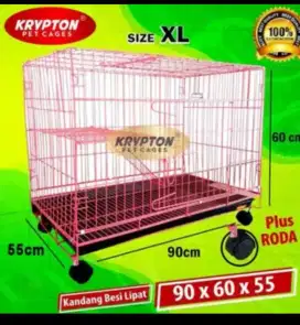 Kandang Anjing Besi Lipat  Jumbo Nett