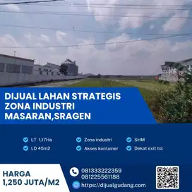 Dijual Cepat Tanah 11.700m² di Masaran Sragen – Akses Kontainer, SHM