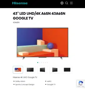 Baru - Smart TV Hisense 43A65N