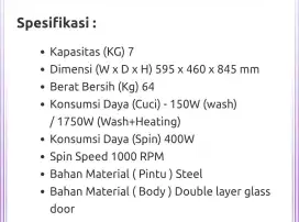 MESIN CUCI 1 TABUNG AQUA