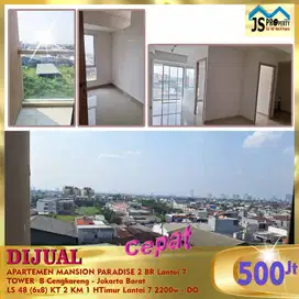 DIJUAL sampai deal APARTEMEN 2 BR Lantai 7 MANSION PARADISE JakBar -DO