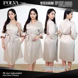 FOLVA Kimono wedding robe SPA robe baju tidur satin premium 1810XAKIM