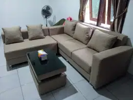 Sofa L murah + meja