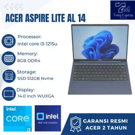 ACER ASPIRE LITE AL1 14 CORE I3-1215U RAM 8GB SSD 512GB LAYAR 14.0 IPS