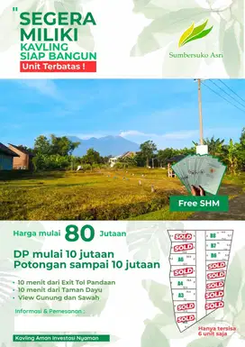 JUAL TANAH KAVLING FREE SHM VIEW PEGUNUNGAN
