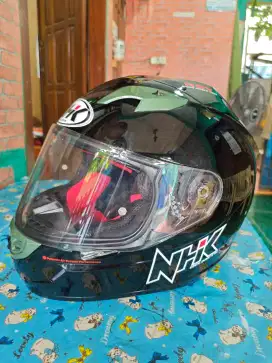 NHK GP 1000 SOLID BLACK DOUBLE VISOR LIKE NEW
