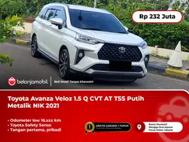 [ LOW KM ] Toyota Avanza Veloz 1.5 Q CVT AT TSS Putih Metalik NIK 2021
