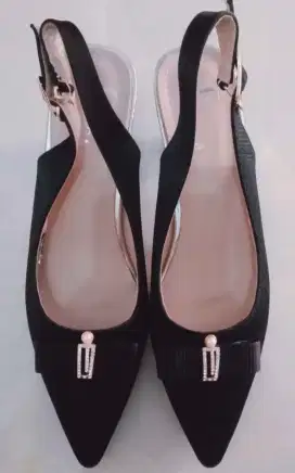 Real Pict Sepatu Wanita Heels 5cm Slingback Gesper