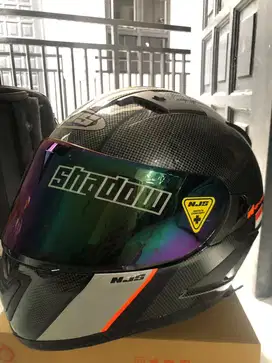 Helm Fullface NJS Karbon Shadow Second Bekas