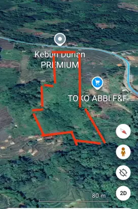 Dijual tanah kebun pinggir jalan