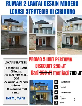 RUMAH 2 LANTAI MEWAH HANYA 700 JUTA LOKASI STRATEGIS DI CIBINONG