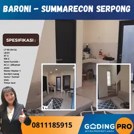 Murah Rumah Semi Furnished Cluster Baroni Summarecon Serpong Tangerang