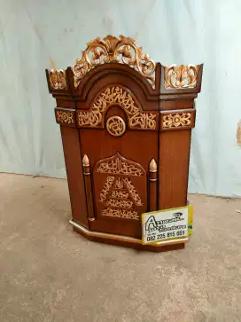 Mimbar masjid podium terbaru full kayu jati