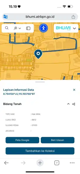 Dijual Tanah di Jl Taman Giri Mumbul, Benoa, Badung Bali