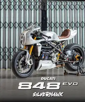 Ducati 848 EVO, Tahun 2012, Full Paper, Custom Caferacer, Harga Nego