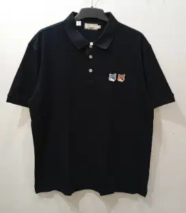 MAISON KITSUNE BLACK POLO SHIRT