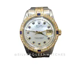 Rolex Men Kerang Blue sapphire Diamonds