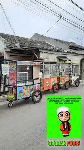 gerobak risol/tahu/cilok/telor/roti bakar/es buah/es teh/kopi-indomie