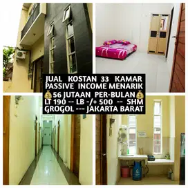 JUAL KOS KOST KOSAN KOSTAN 33 KAMAR DI GROGOL JAKARTA BARAT