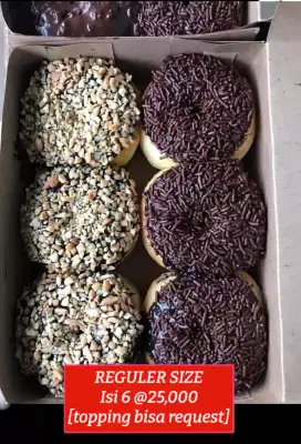 Donat reguler 25,000 isi 6 varian rasa