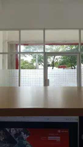 Stiker sandblast kantor sticker kaca sekat ruangan toko kios lobby