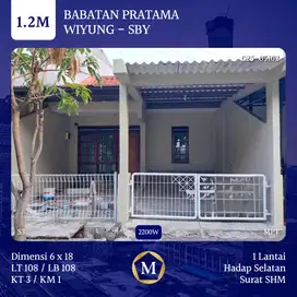 Rumah Babatan Pratama Wiyung SHM Siap Huni 3 Bedroom dkt TPI Pilang