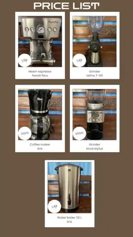 Peralatan Coffee Shop Murah Meriah