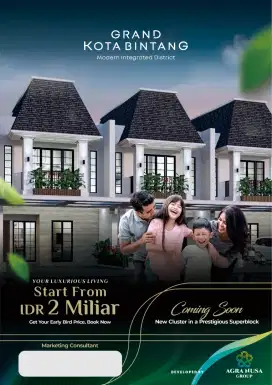 Dijual Rumah diCluster terbaru di dalam Kota Bintang, Bekasi barat