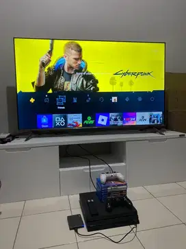 DIJUAL BORONGAN / SATUAN TV 55” + MEJA & PS 4 PRO Original