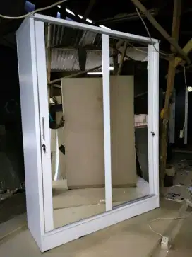 Lemari pakaian 2pintu sliding full cermin