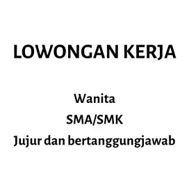 Karyawati utk menjaga outlet makanan di pasmod BSD