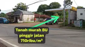Tanah murah BU pinggir jalan dijual cepat 710ribu/m² bogor timur.