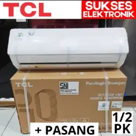 AC 1/2pk merek TCL kondisi 90% + pasang