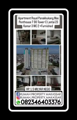 Apartment Royal Panakkukang Mas Penthouse T90 Tower C Lantai 23+Perab
