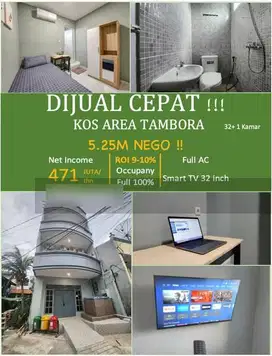 Kost Exclusive 32 Kamar Full Penghuni Gedong Panjang roi tinggi
