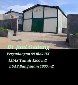 Dijual Gudang Dengan Air Sumur Jernih, 16M Nego di Pergudangan 99