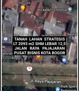 TANAH LAHAN STRATEGIS SUPER MURAH DI JALAN RAYA PAJAJARAN KOTA BOGOR