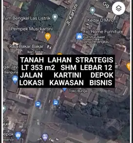 TANAH LAHAN STRATEGIS DI JALAN KARTINI PANCORAN MAS DEPOK