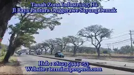 Tanah  Industri Dijual SHM Hak Milik Jl Raya Pantura  Onggorawe Sayung