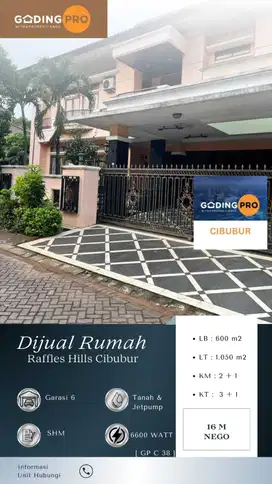 Dijual rumah Mewah private pool di Raffless Hills Cibubur