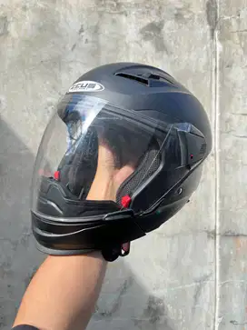 ZEUS ZS 611C MATT BLACK DOFF MODULAR DOUBLE VISOR